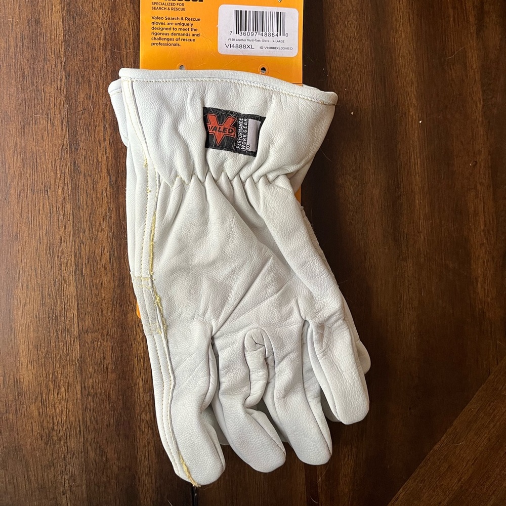 Leather gloves, Kevlar reinforced